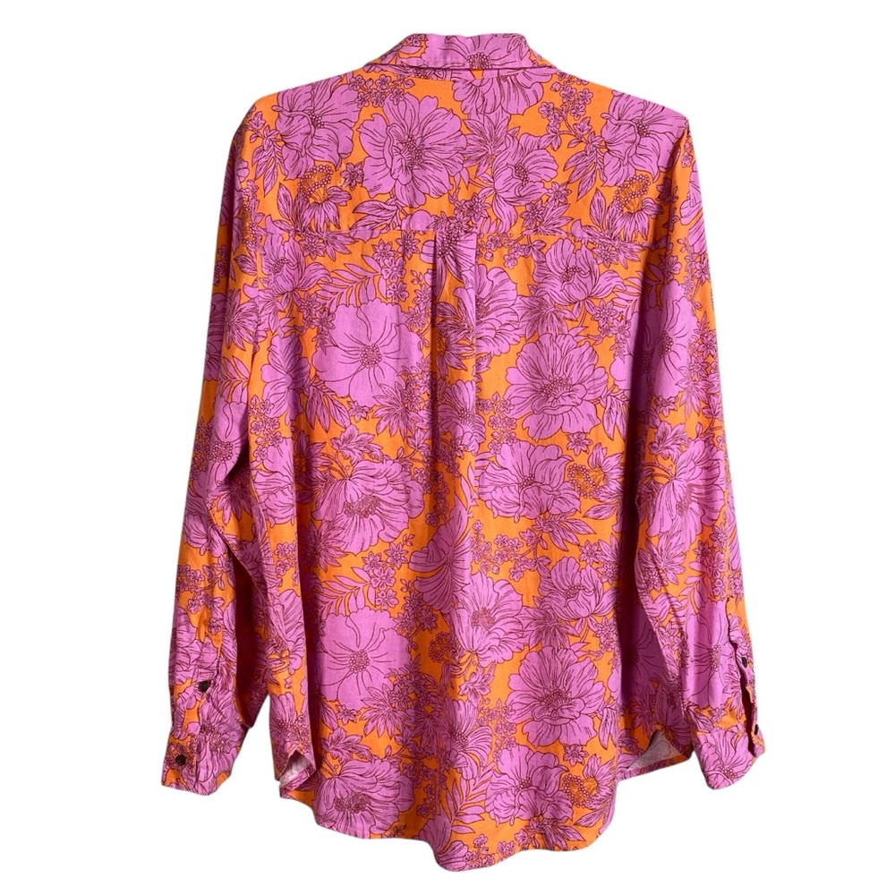 Floral Linen Shirt Button Up Universal Thread - Picture 4 of 8